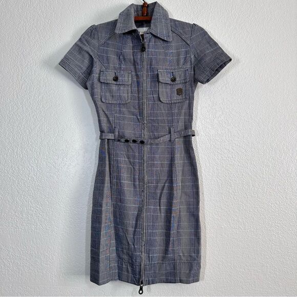 Y2K Diesel Utility Cargo Plaid Mini Dress Size XS - Picture 1 of 10